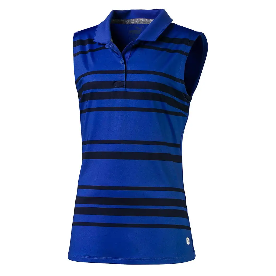 PUMA Golf Puma Stripe Sleeveless Girls Golf Polo - Image 2