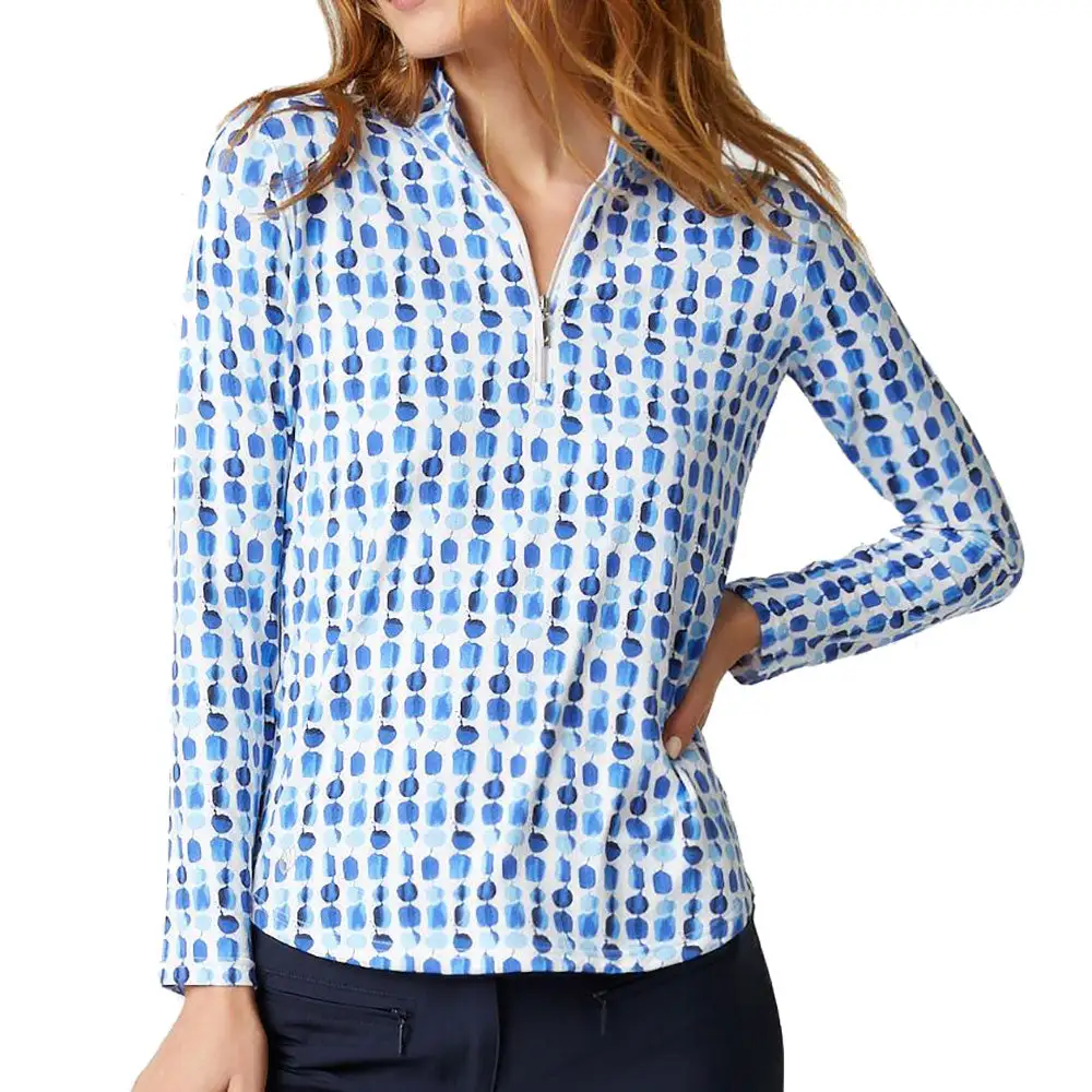 GGBlue Georgia Ice Womens Long Sleeve Golf Shirt - Image 4